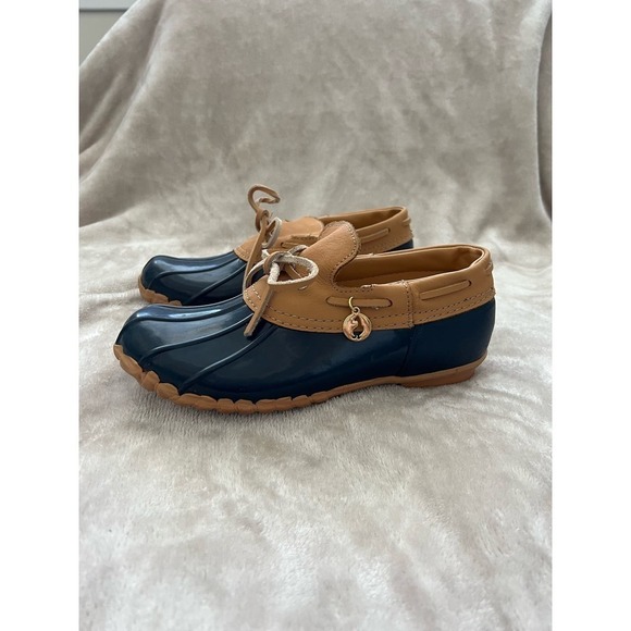 Vintage Women’s Sporto Ellen Gum Shoe Rubber with Leather Upper Navy Size 7 - Picture 1 of 6